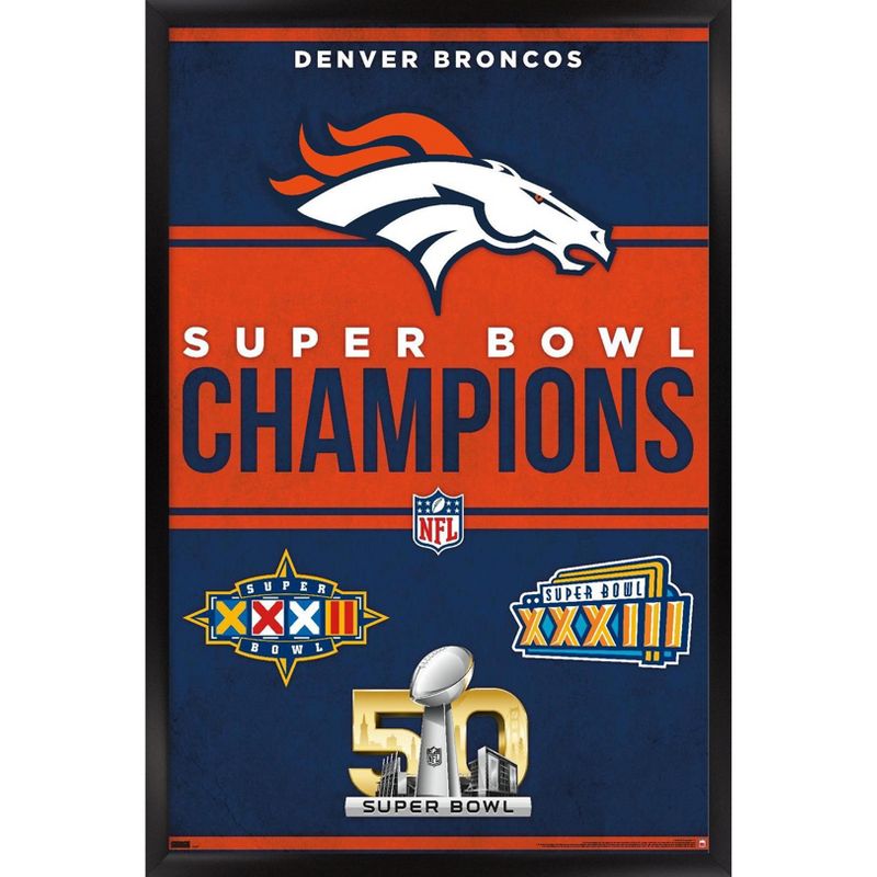 Trends International NFL Denver Broncos - Champions 23 Framed Wall Poster Prints, 1 of 7