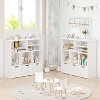 Toy Storage Cabinet with 3 Movable Drawers 6-Cubby Kids Bookcase Floor Storage Organizer with Hidden Wheels & Large Open Bookhelf - 4 of 4