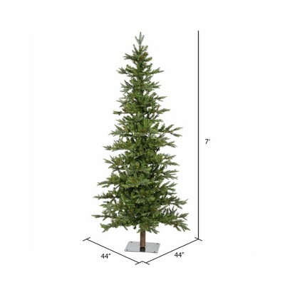 84" Green Fir Artificial Christmas Tree with Natural Wood Trunk