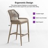 PURPLE LEAF Patio Sunbrella Bar Stools Set of 2 Handwoven Wicker Bar Height Stool Modern Aluminum Outdoor Wicker Barstools with Back and Cushion - 4 of 4