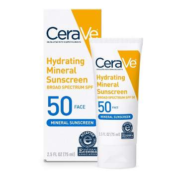 CeraVe Hydrating 100% Mineral Sunscreen for Face - SPF 50 - 2.5 fl oz