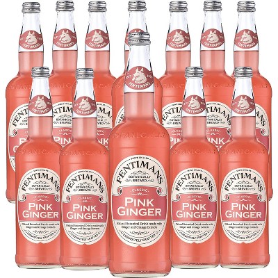 Fentimans Botanically Brewed Pink Ginger Sparkling Soda, 12 Pack, 9.3 fl oz Bottles – Premium Craft Soda/Mixer for Cocktails & Refreshing Drinks