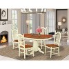 HomeStock 5-Piece Oval Buttermilk and Cherry Finish Solid Wood Top Dining table with 4 Chairs - 2 of 4