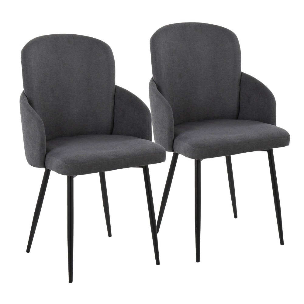 Photos - Sofa Set of 2 Dahlia Dining Chairs Black/Light Gray - LumiSource