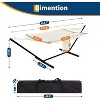 Curved-Bar Hammock with Stand, 2 Person Heavy Duty Hammock Frame, Detachable Pillow & Portable Carrying Bag, Perfect for Outdoor & Indoor - 3 of 4