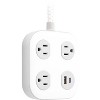 General Electric 3 Outlet 1 USB-A 1 USB-C 12W Shared 245J 4' Braided Cord White Gray - 2 of 4