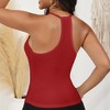 Anna-Kaci Active Women's Ribbed Knit Deep V Neck Tank Top with Seamless Design - 3 of 4