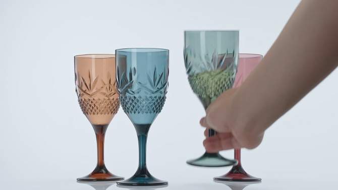 Khen's Shatterproof Muted Colored Wine Glasses, Luxurious & Stylish, Unique Home Bar Addition - 4 pk, 2 of 8, play video