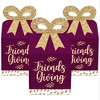Big Dot of Happiness Elegant Thankful for Friends - Square Favor Gift Boxes - Friendsgiving Thanksgiving Party Bow Boxes - Set of 12 - 2 of 4