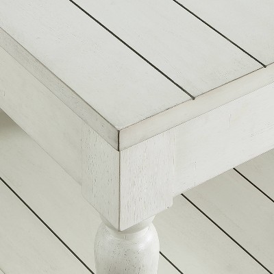 Hemingway Transitional Alabaster White Rectangular Sofa Table with Storage