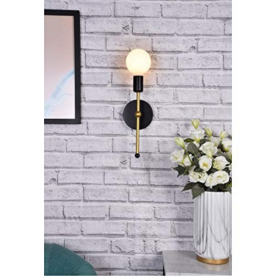 Keely Black and Brass Dimmable Iron Wall Sconce