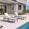 PURPLE LEAF Outdoor Chaise Lounge Chair Set of 2 Patio Pool Lounger Chairs with Wooden Armrest Sunbathing Tanning Recliner for Outside Backyard - 3 of 4