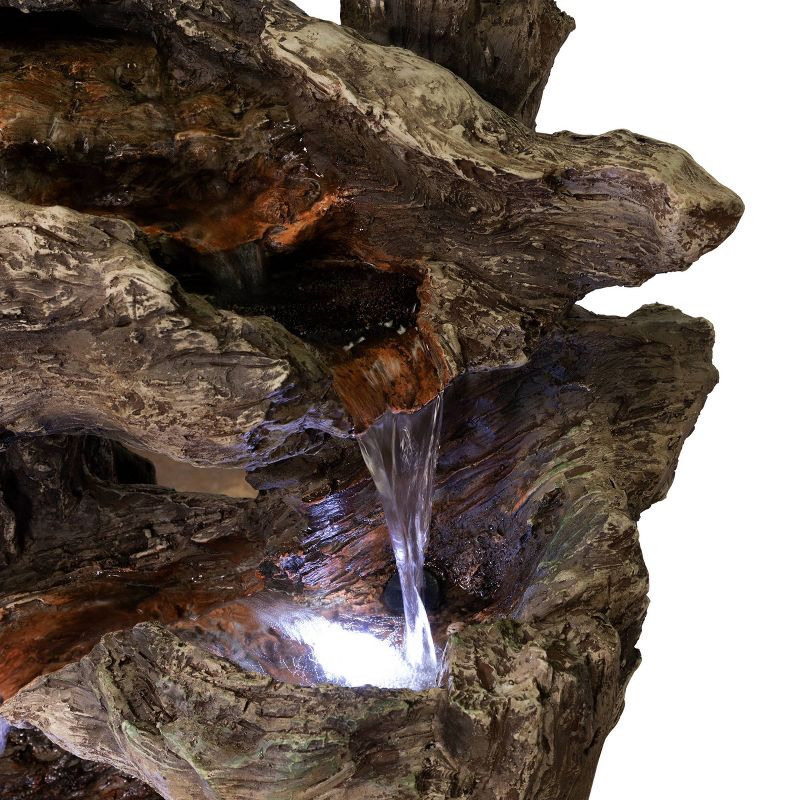 40&#34; 6-Tiered Rainforest Waterfall Fountain With LED Lights - Brown - Alpine Corporation, 6 of 18