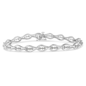 Haus of Brilliance Sterling Silver 1/2 Cttw Diamond Link Bracelet - 1 of 4