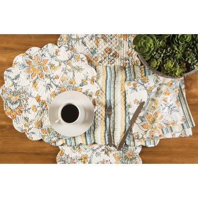 Ainsley Floral and Stripe Cotton Napkin Set of 6