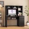 KTMBDW Computer Desk with Hutch & Bookshelf,Wood Executive Desk Teens Student Desk Writing Laptop Home Office Desk with Drawers for Home Office - 3 of 4