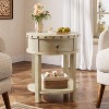 Tribesigns Wood End Table, Round Side Table with Drawer and Bottom Shelf - 4 of 4
