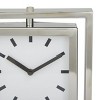 10"x9" Stainless Steel Clock with Black Base Silver - Olivia & May: Luxury Glam Decor, Analog Display, No Alarm Function - 4 of 4