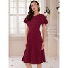INSPIRE CHIC Women's Dressy Ruffled Asymmetric Neck A-Line Midi Pleated Dress - 2 of 4