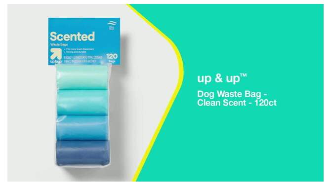 Dog Waste Bag - Clean Scent - 120ct - up &#38; up&#8482;, 2 of 5, play video