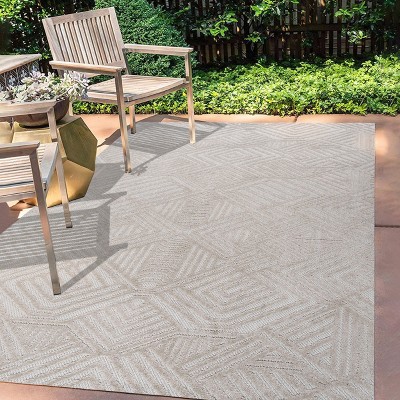 Jordan High-Low Pile Art Deco Geometric Indoor/Outdoor Area Rug  - JONATHAN Y