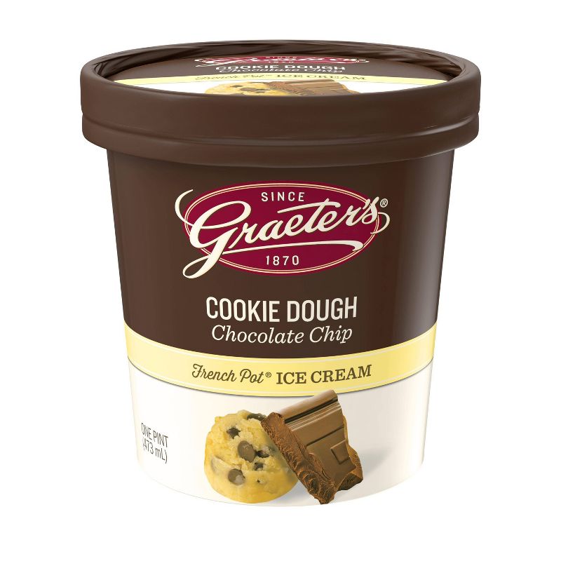 Graeter&#39;s Cookie Dough Chocolate Chip Ice Cream - 1pt, 1 of 4