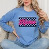 Simply Sage Market Women's Graphic Sweatshirt Pink Mama Checkered Grunge - 2 of 4