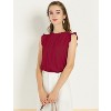 INSPIRE CHIC Women's Ruffled Curved Hem Business Office Vintage Sleeveless Blouse - 2 of 4