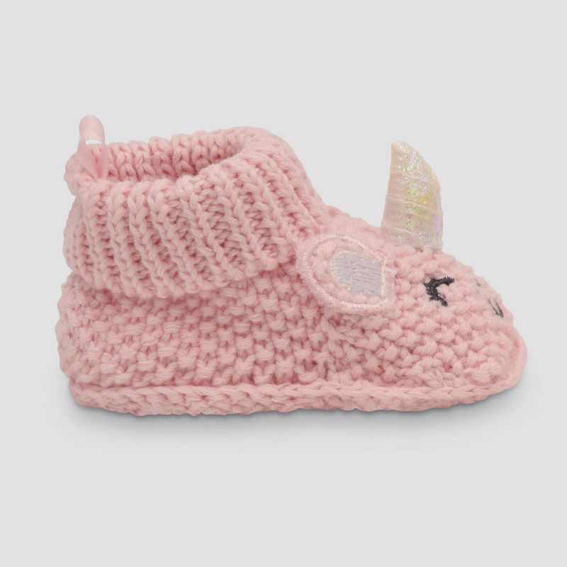 Carter&#39;s Just One You&#174; Baby Knitted Slippers - Pink Newborn, 3 of 8