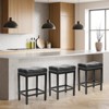 INFURNIC Counter And Bar Stools Saddle Bar Stool Kitchen Stools, Modern Minimalist Fixed Height Chair Without Backrest, Black, 17.5"*12.7"*24.2" - 4 of 4