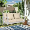 Aoodor 59" Tufted Porch Swing Cushions, Outdoor Swing Replacement Cushion 2-3 Seater with Backrest and 2 Pillows, Water and Fade Resistant - 2 of 4