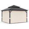 Arceso Hardtop Gazebos, Aluminum Frame Permanent Pavilion with Curtains and Netting, Double Galvanized Steel Roof Gazebo Outdoor, Metal Gazebo Canopy - 4 of 4