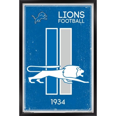 NFL DETROIT LIONS Vintage Retro Print Football 100% Cotton 