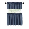 Kate Aurora Coastal Hamptons Living Complete 3 Piece Textured Kitchen Curtain Tier & Valance Set - image 2 of 4