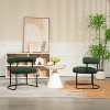 CAVINAS Boucle Dining Chairs Set of 2, Round Upholstered Kitchen Chairs with Half-Moon Backrest, Black Metal Legs - 3 of 4