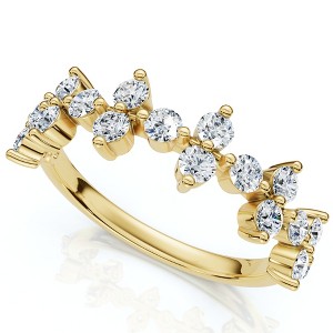 Pompeii3 1/2Ct Round Diamond Wedding Ring Stackable Wedding Band 14k Gold Lab Created - 1 of 4