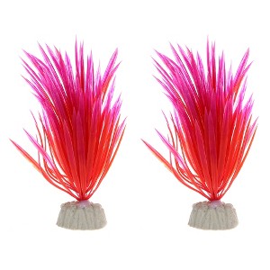 Unique Bargains Aquarium Plastic Plants for Fish Tank Landscape Decoration 5.12" 2 Pcs - 1 of 4