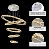Siljoy Modern Crystal Chandeliers for High Ceilings, Led Pendant Light Fixture 3 Colors Adjustable, Gold Chandelier for Foyer Staircase - 4 of 4