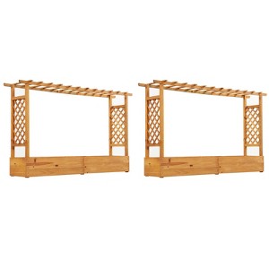 Costway 1/2 PCS 45” Raised Garden Bed with Trellis with Hanging Roof, 2 Side Trellises for Flower - 1 of 1