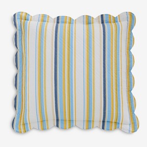 BrylaneHome 100% Cotton Florence Euro Sham - Euro, Sky Blue Stripe - 1 of 1