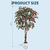 Artificial Azalea Tree,5.3FT Faux Silk Azalea Plant with Pot for Indoor Outdoor Decor for Home Office Garden - 4 of 4