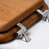 Attop Natural Oak Veneer Toilet Seat with Chrome Hinges, Round, Wood - 2 of 4
