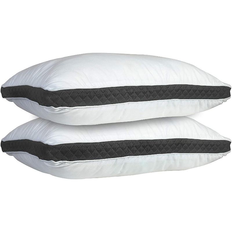 LDC Lux Decor Collection Gusseted Bed Pillows Set of 2, 1 of 6