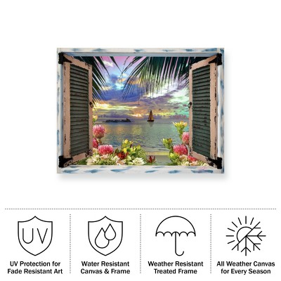 Leo Kelly Tropical Landscape Window View Outdoor Canvas Art
