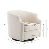 NicBex Linen Swivel Barrel Accent Chair,Upholstered Swivel Living Room Chair with Curved Backrest,Cozy Armchair,Accent Chairs for Living Room - 3 of 4