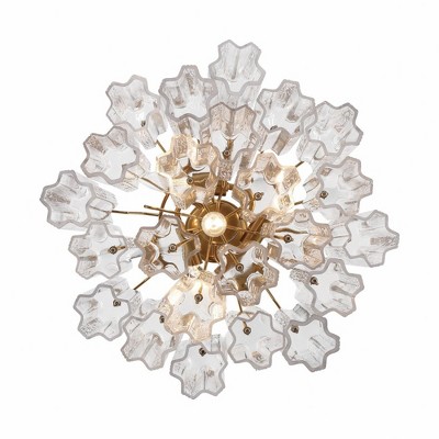 Addis 4-Light Clear Glass and Aged Brass Chandelier