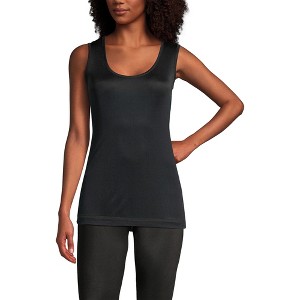 Lands' End Women's Petite Silk Interlock Thermal Long Underwear Base Layer Tank Top - 1 of 4
