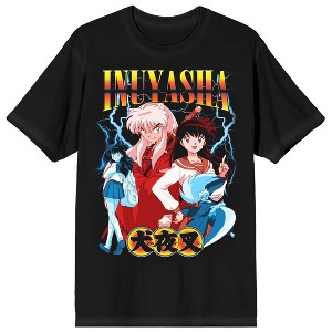 Inuyasha Kagome & Inuyasha Crew Neck Short Sleeve Men's Black T-shirt - 1 of 3