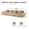 146" Modular Sectional Sofa Flannelette 4-Seater Deep Seat Buckle No Assembly Light Camel - 4 of 4