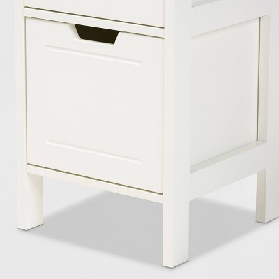 Reuben White Wood 2-Drawer Storage Cabinet
